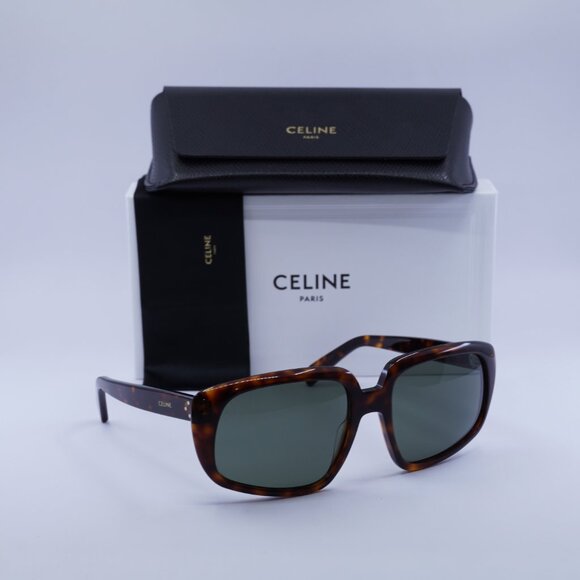 Final Price! Celine CL40073I 54N Havana/Green Sunglasses - Picture 1 of 10
